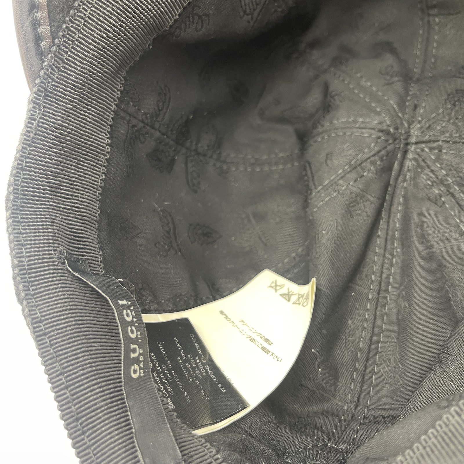 Authentic GUCCI GG CAP SIZE:XL Hat Black Cashmere #36634083