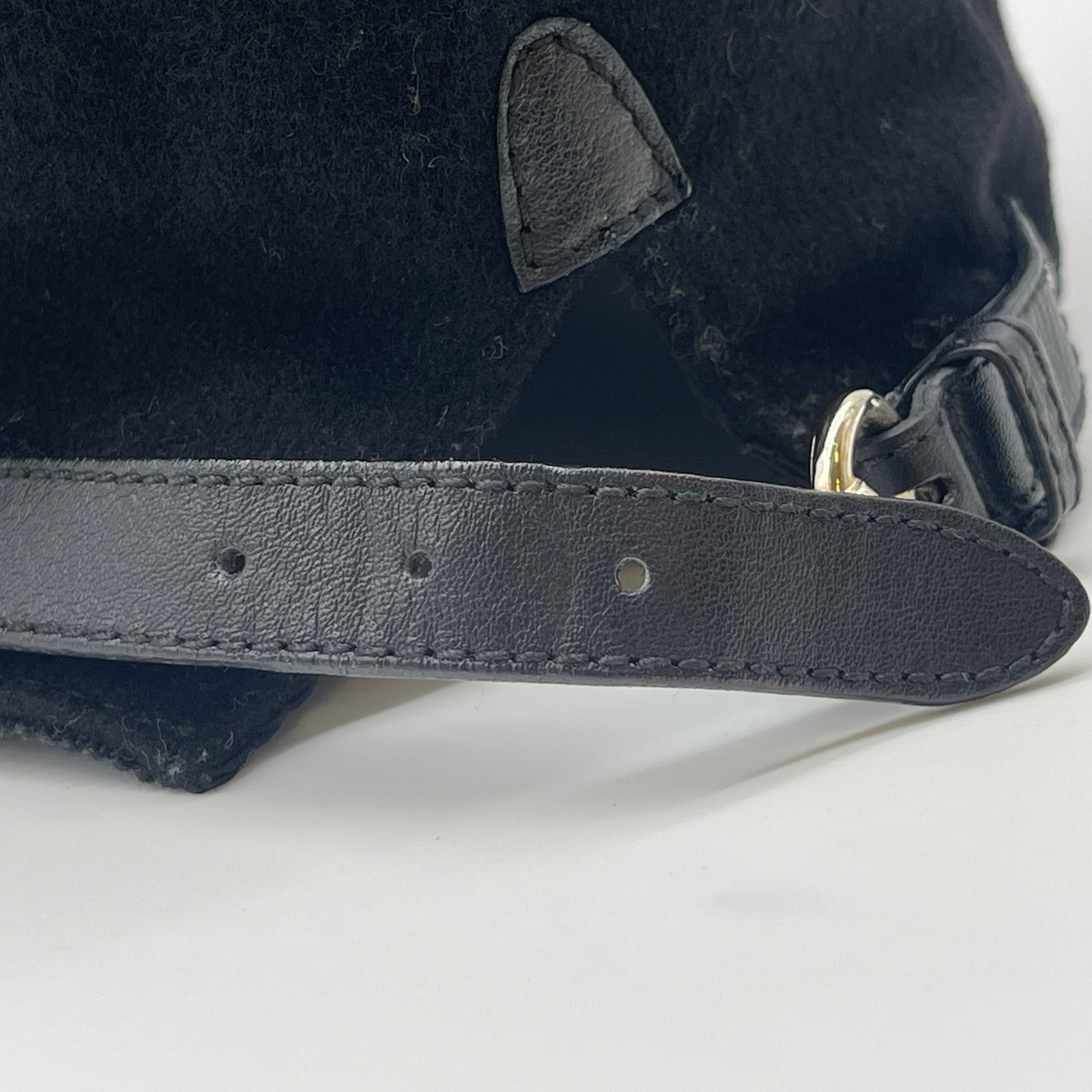 Authentic GUCCI GG CAP SIZE:XL Hat Black Cashmere #36634083