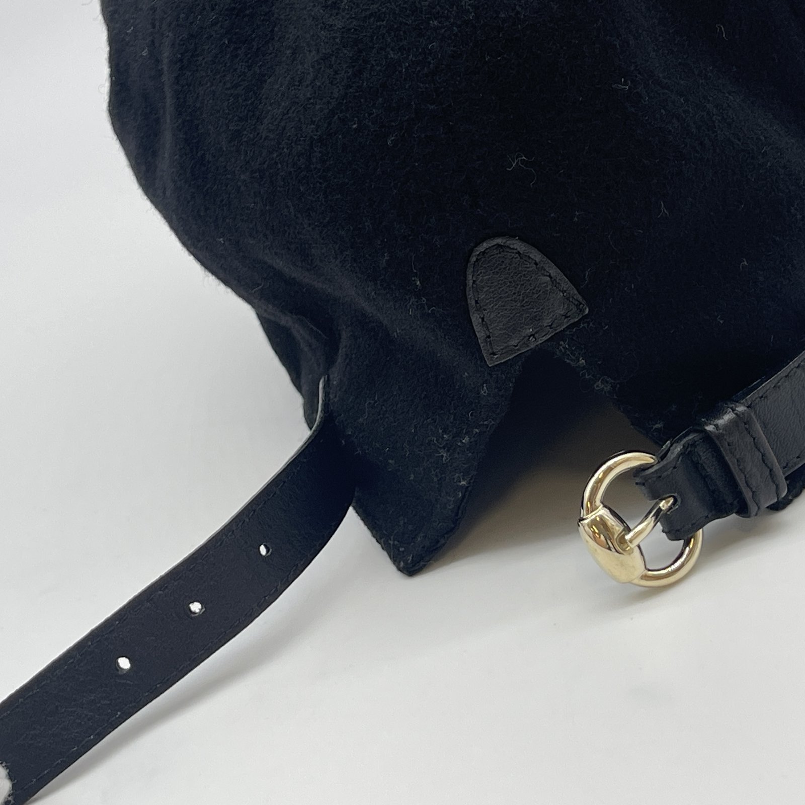 Authentic GUCCI GG CAP SIZE:XL Hat Black Cashmere #36634083