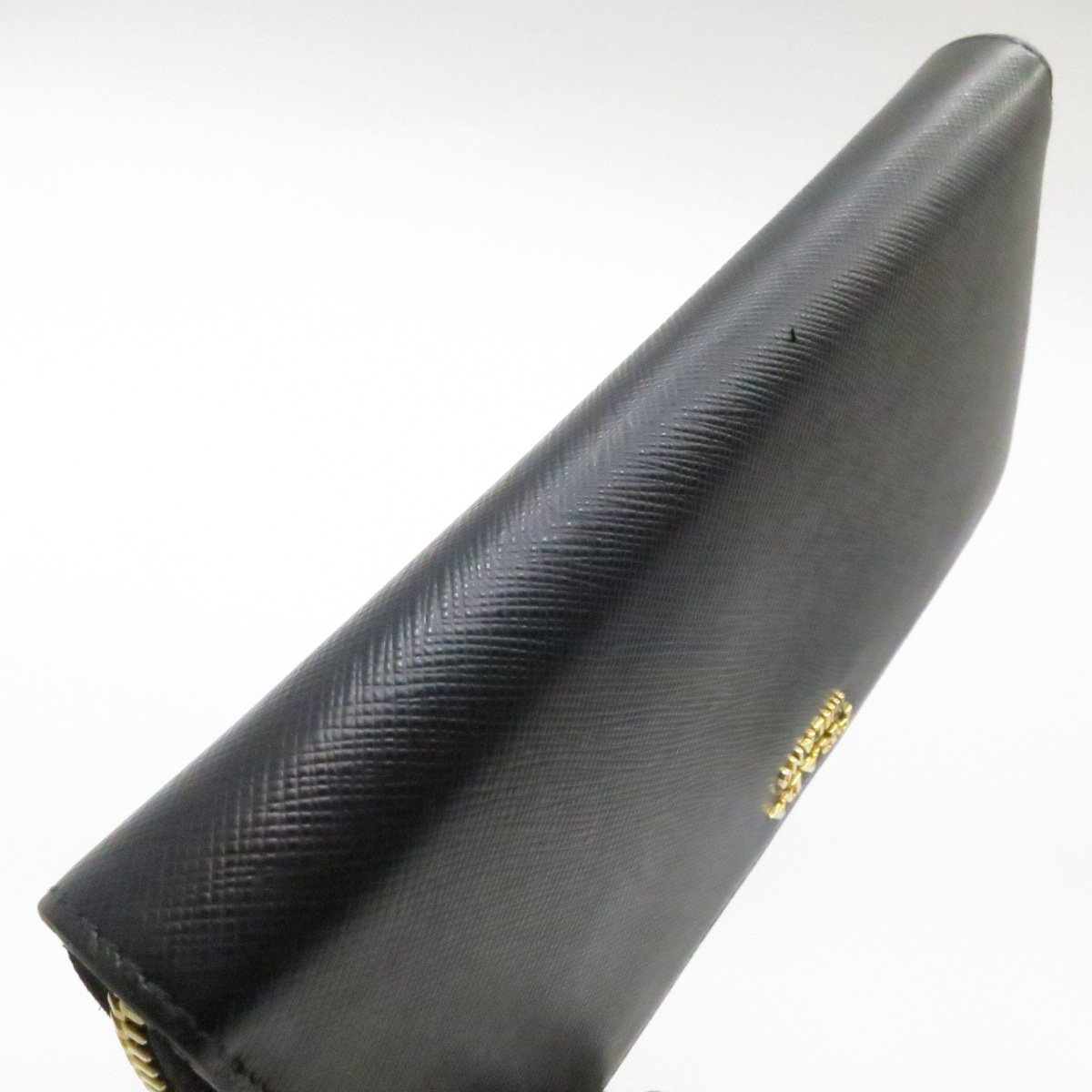 Authentic PRADA Saffiano Triang Zippy Round Wallet 1ML506 Black