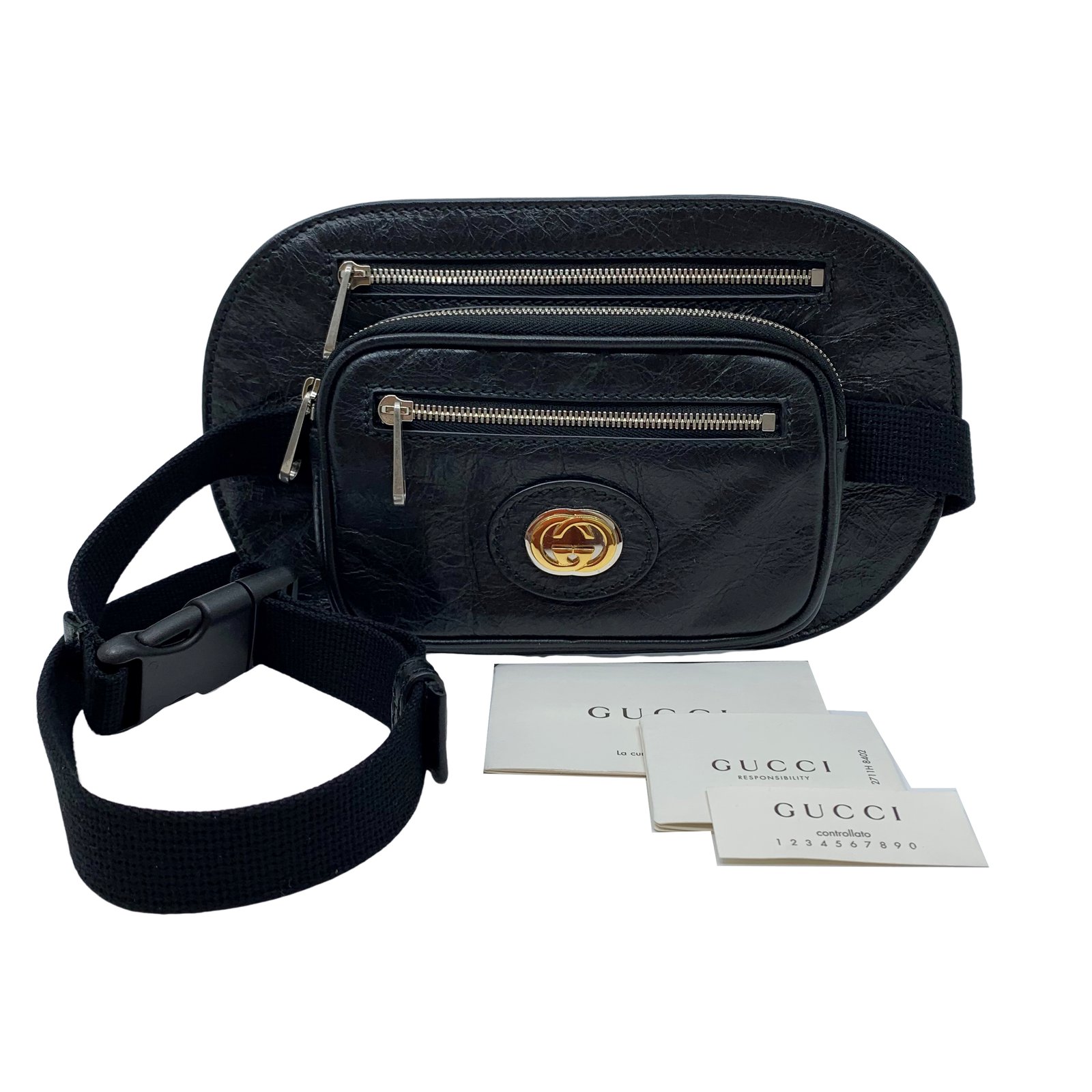 Auth GUCCI GG Interlocking Body Bag Belt Bag & Fanny Pack