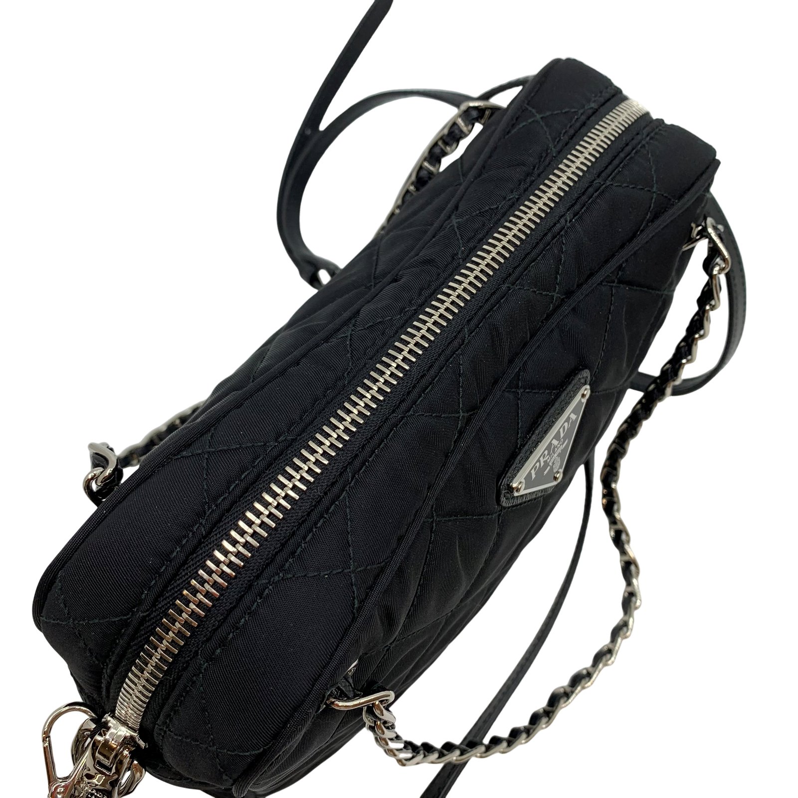 Auth PRADA Tessuto Quilting 2WAY Hand Bag Shoulder Bag Black Auth PRADA Tessuto Quilting 2WAY Hand Bag Shoulder Bag Black