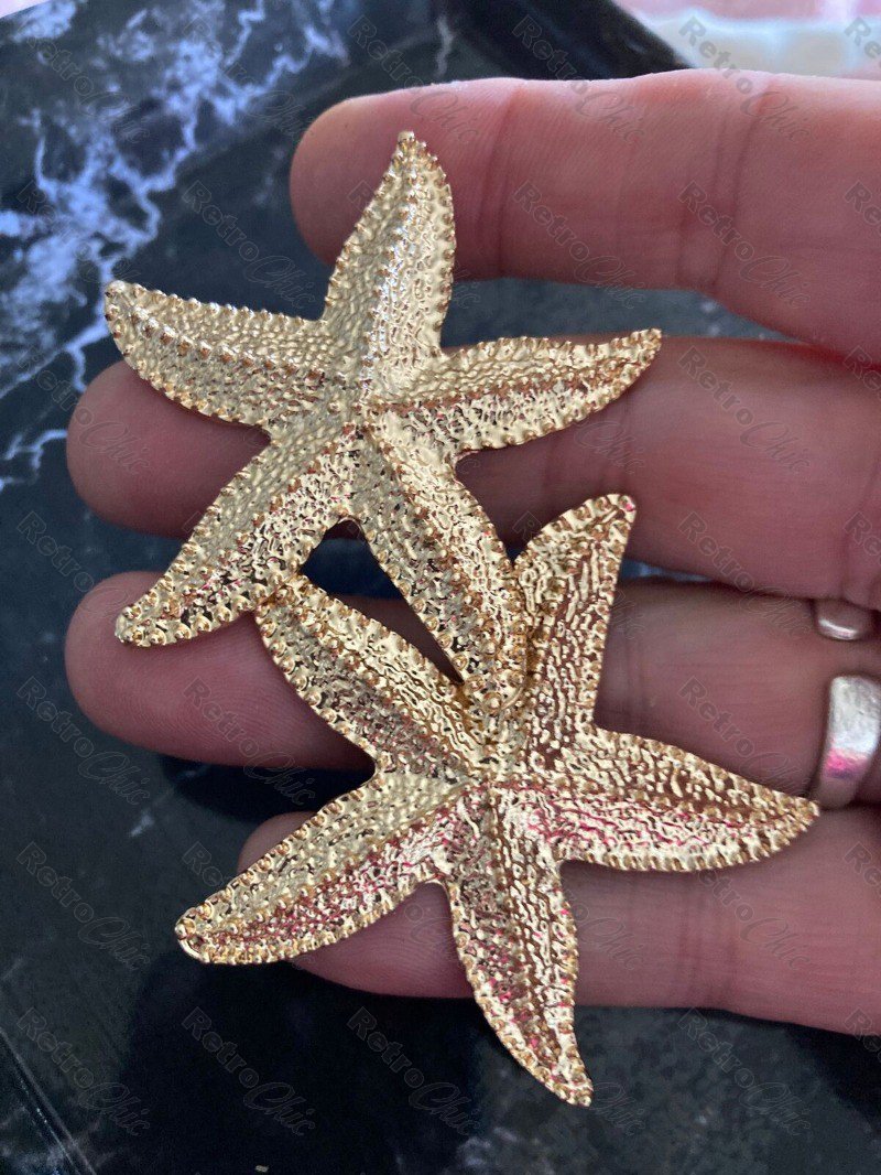 Oscar de la Renta Crystal Starfish Drop Earrings