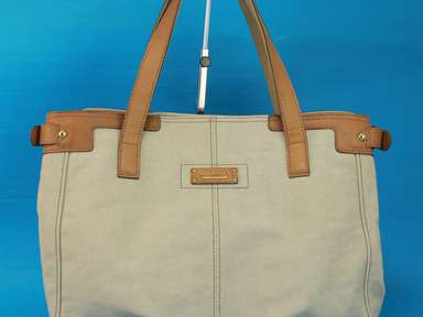BURBERRY BLUE LABEL Canvas & Leather Tote Hand Bag Shoulder