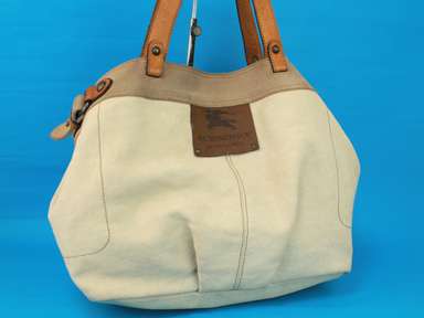 BURBERRY BLUE LABEL Canvas & Leather Tote Hand Bag Shoulder
