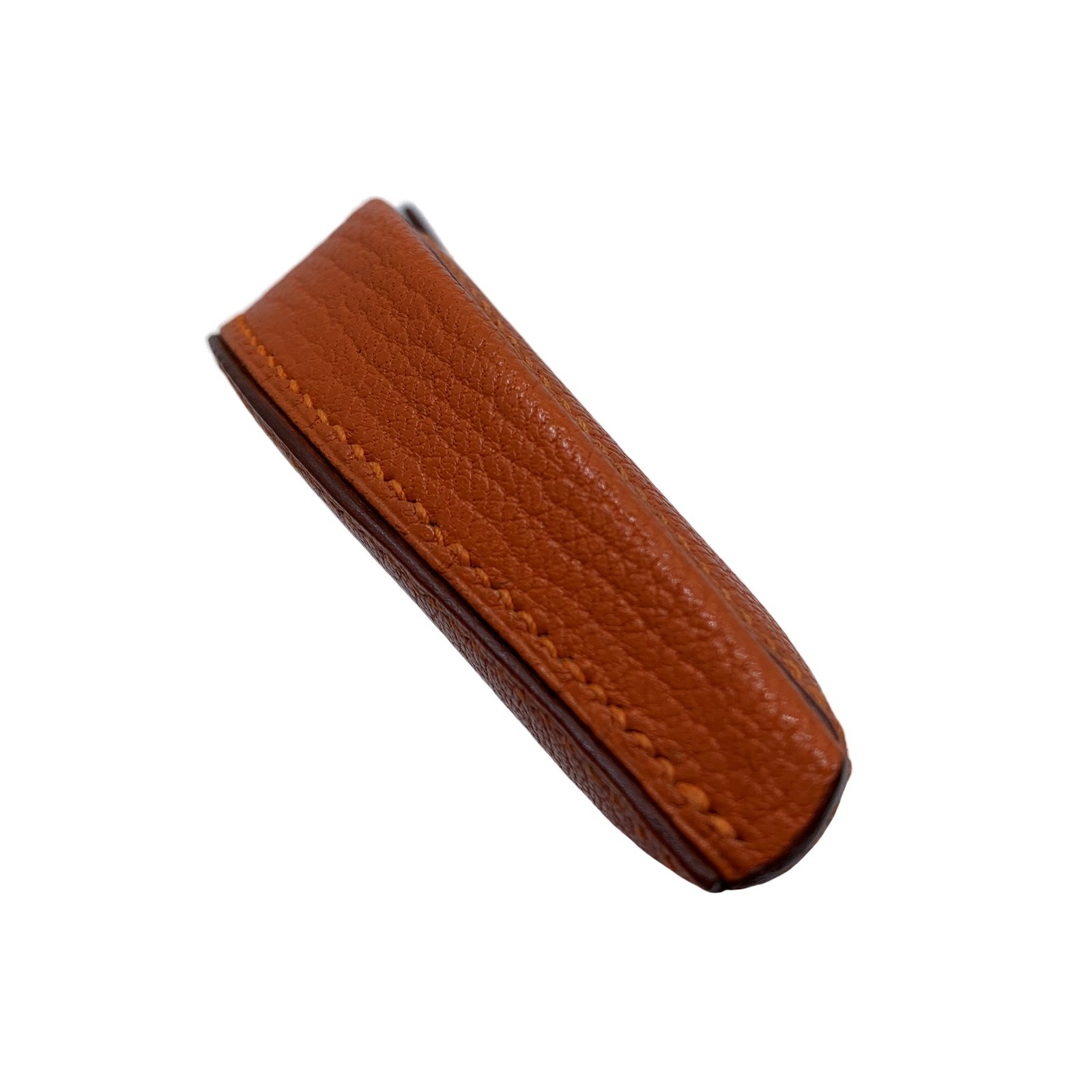 エルメス レザー メイクポーチ X スタンプ (2016) Authentic HERMES Bourgogne Square In F Coin Purse Orange