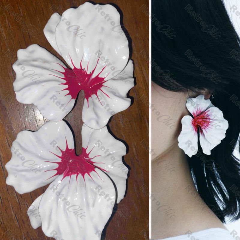 ◆VINTAGE HOLLYWOOD◆ Tropical Flower Earrings VH2336EA008B Amazon.com: SPUNKYsoul Tropical Hibiscus Flower Earrings
