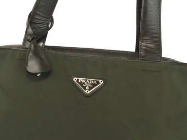 PRADA Milano Nylon Olive Green Hand Bag Shoulder Bag Tote Bag