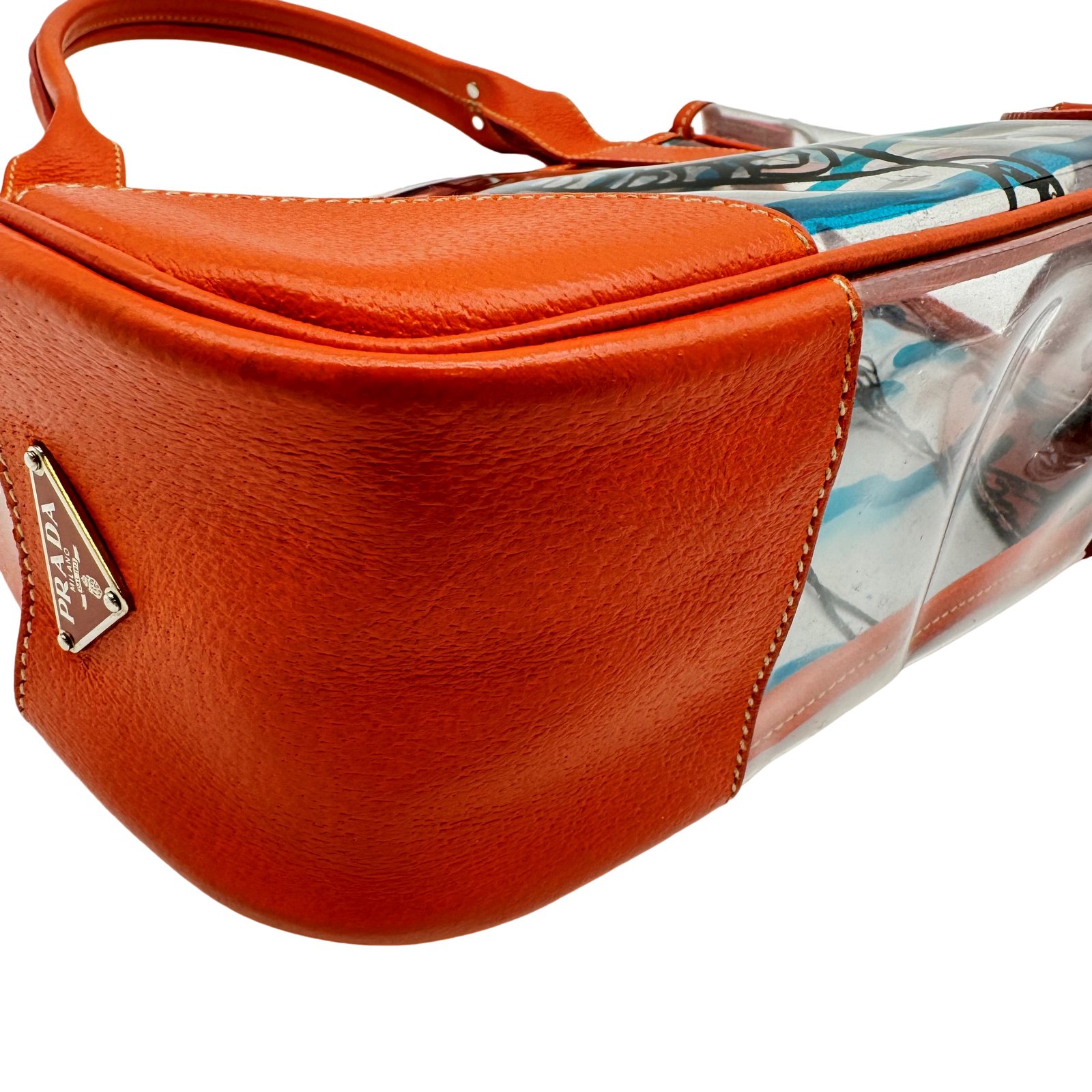 Authentic PRADA Fish motif Clear Tote Bag BR3020 Orange PVC Authentic PRADA Fish motif Clear Tote Bag BR3020 Orange PVC