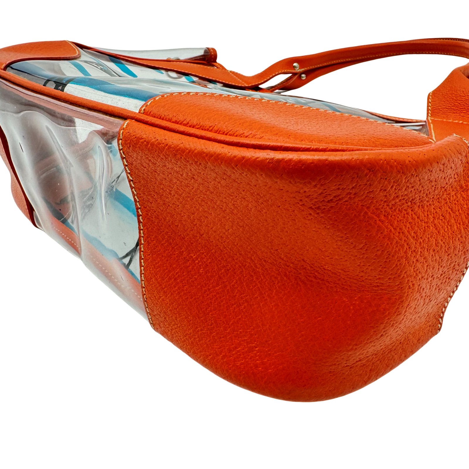 Authentic PRADA Fish motif Clear Tote Bag BR3020 Orange PVC Authentic PRADA Fish motif Clear Tote Bag BR3020 Orange PVC