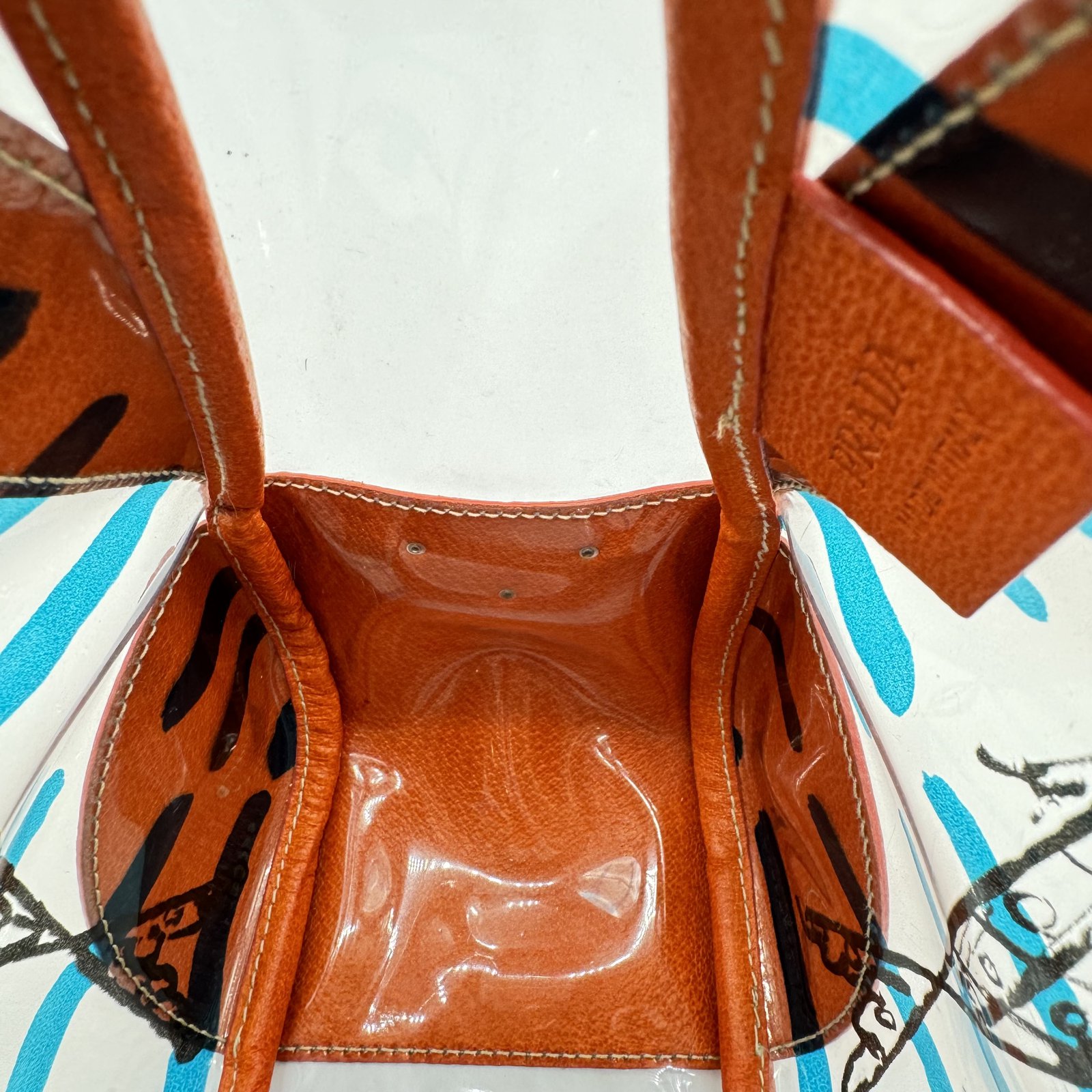 Authentic PRADA Fish motif Clear Tote Bag BR3020 Orange PVC Authentic PRADA Fish motif Clear Tote Bag BR3020 Orange PVC