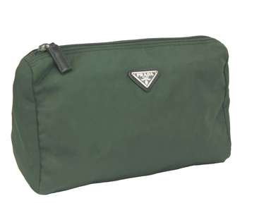Auth PRADA Green Nylon Hand Bag Accessories Bag Cosmetic Pouch | eBay