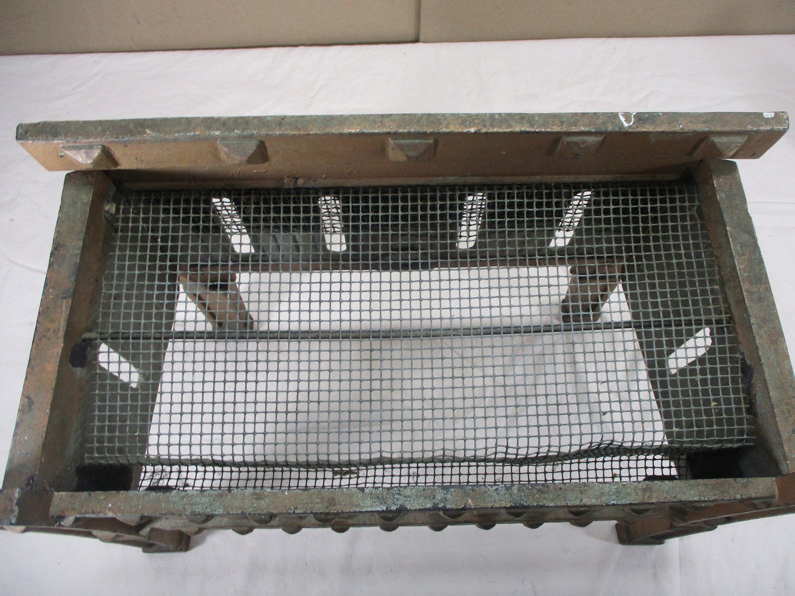 Vintage Old Antique Style Wrought Iron Fire Grate Basket Open Log Coal - View #3