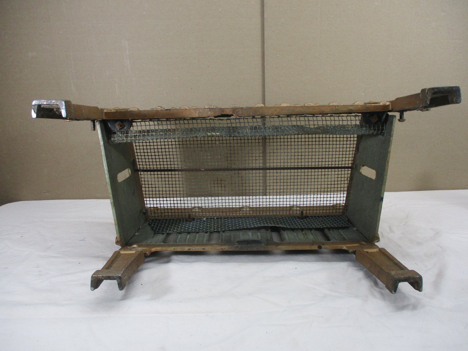 Vintage Old Antique Style Wrought Iron Fire Grate Basket Open Log Coal - View #2