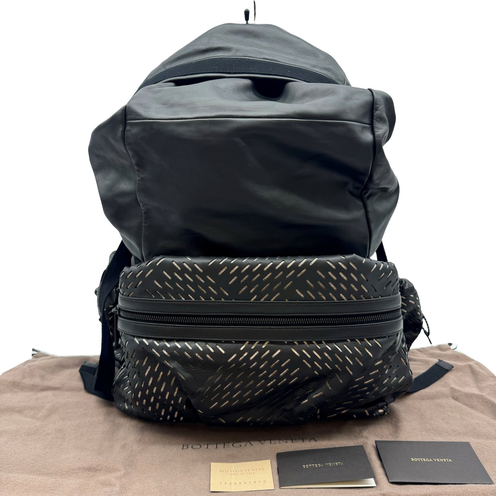 Authentic BOTTEGA VENETA 580351VBOY1 Perforated Backpack Authentic BOTTEGA VENETA 580351VBOY1 Perforated Backpack