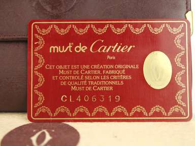 CARTIER Paris Bordeaux Leather Portefeuille Trifold Wallet Purse