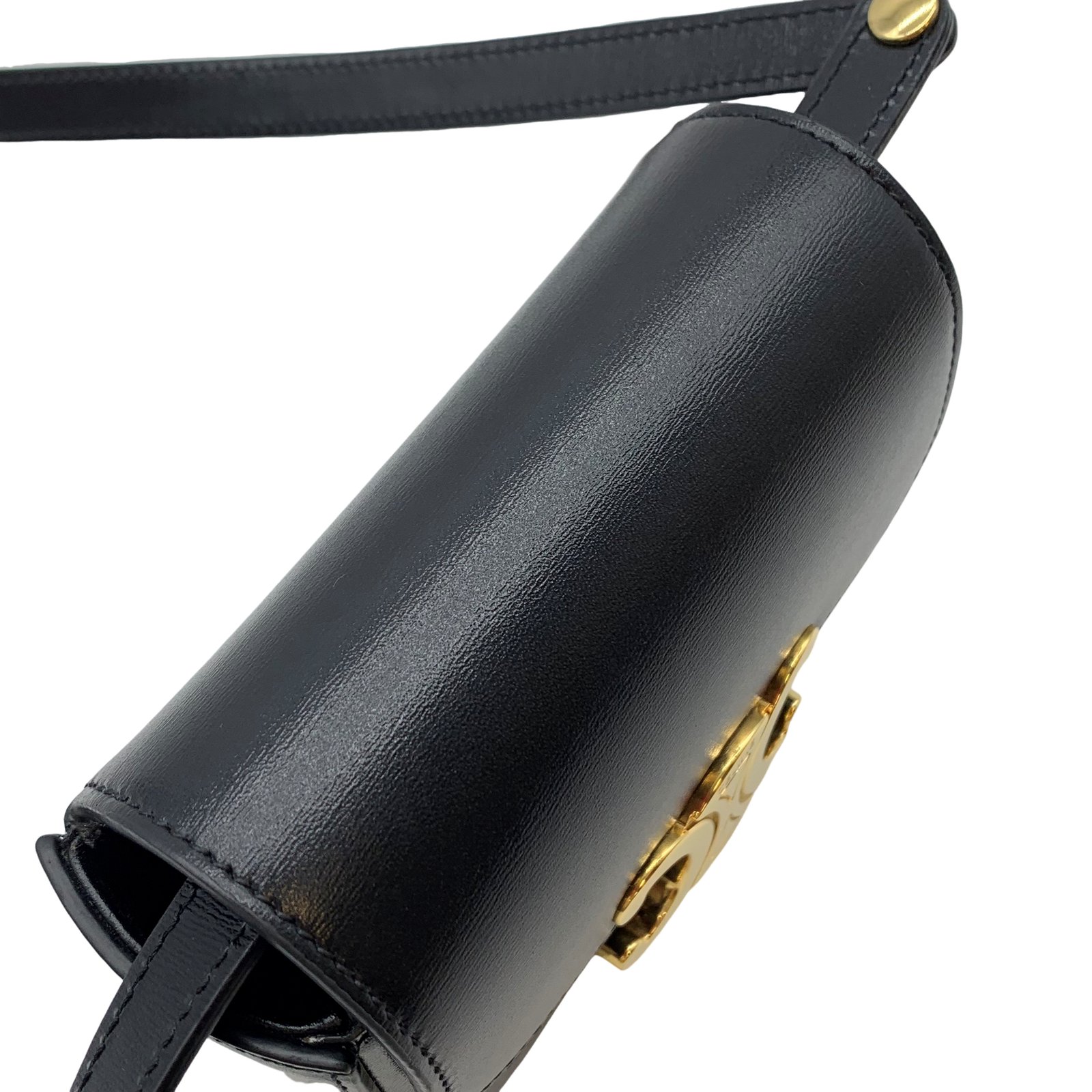 Authentic CELINE Mini Triomphe Calf Leather Shoulder Bag