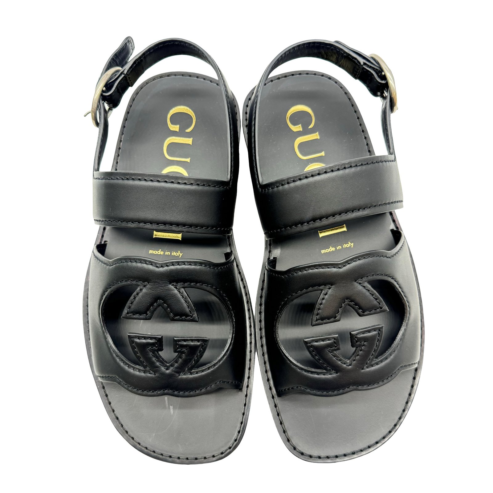 Auth GUCCI Interlocking G Leather Size G6 US:6.5 sandals Auth GUCCI Interlocking G Leather Size G6 US:6.5 sandals