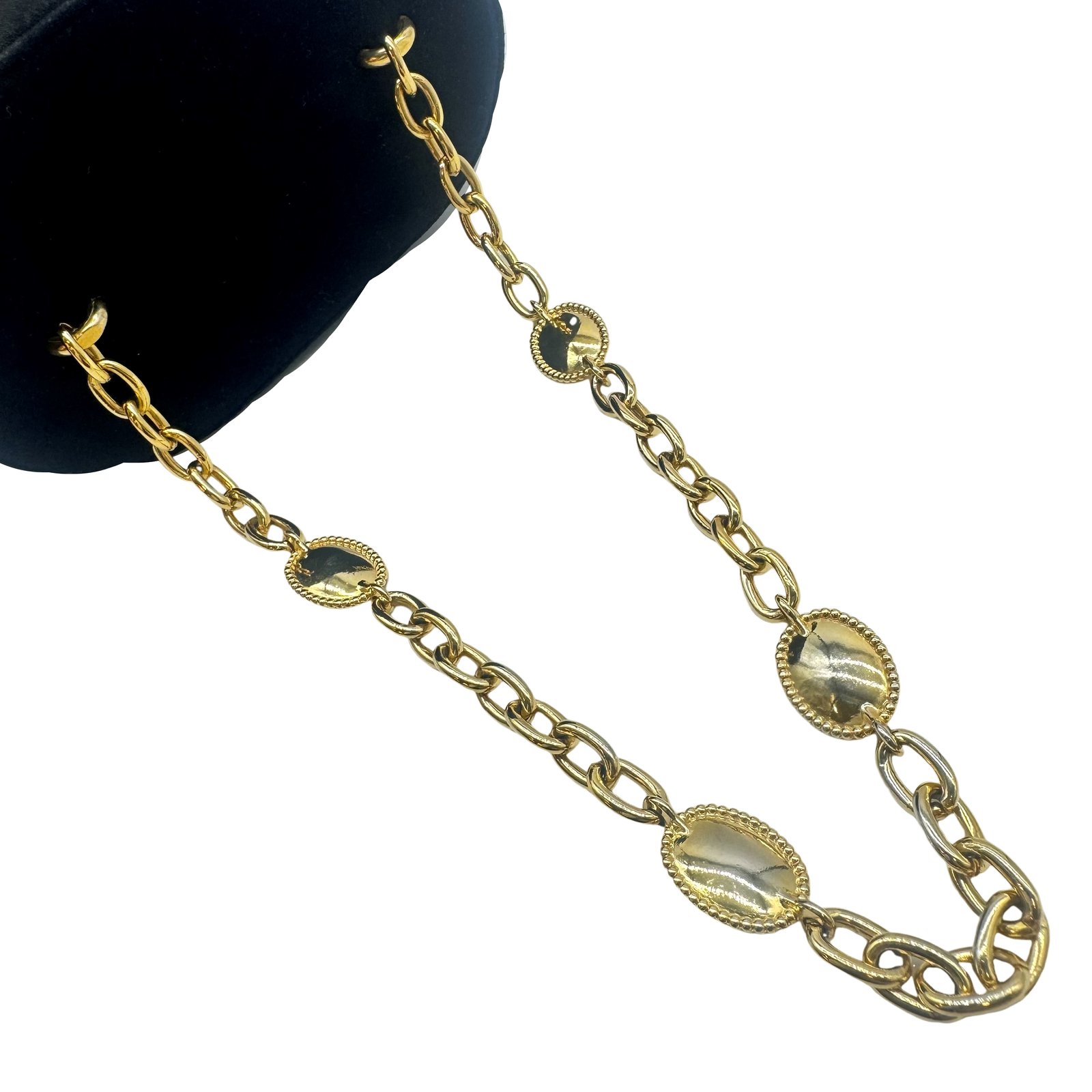 Authentic Christian Dior Chain Hand Bag Gold Hardware Black