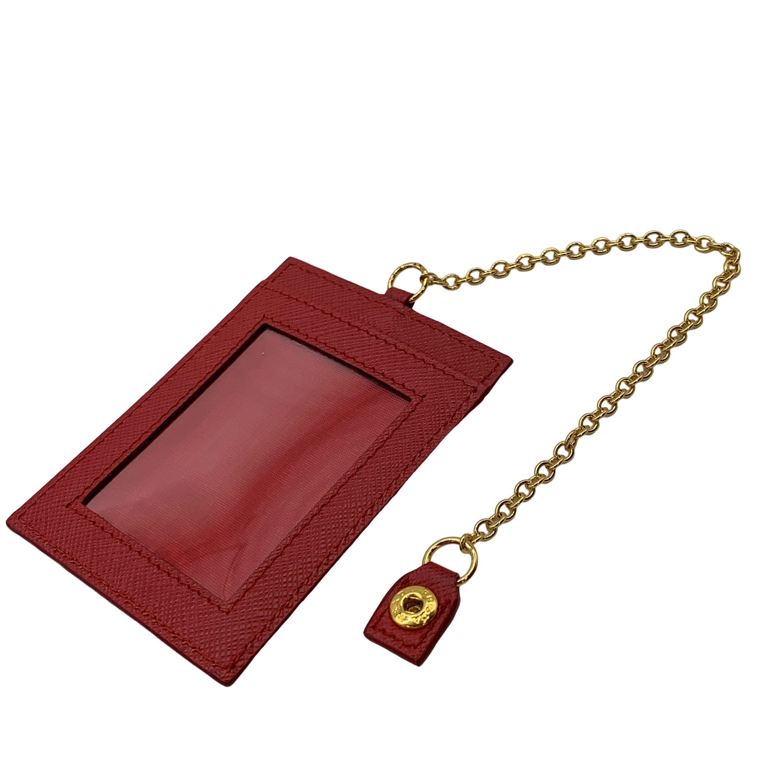 Authentic PRADA Saffiano Bi-fold Long Wallet Fuoco With Card