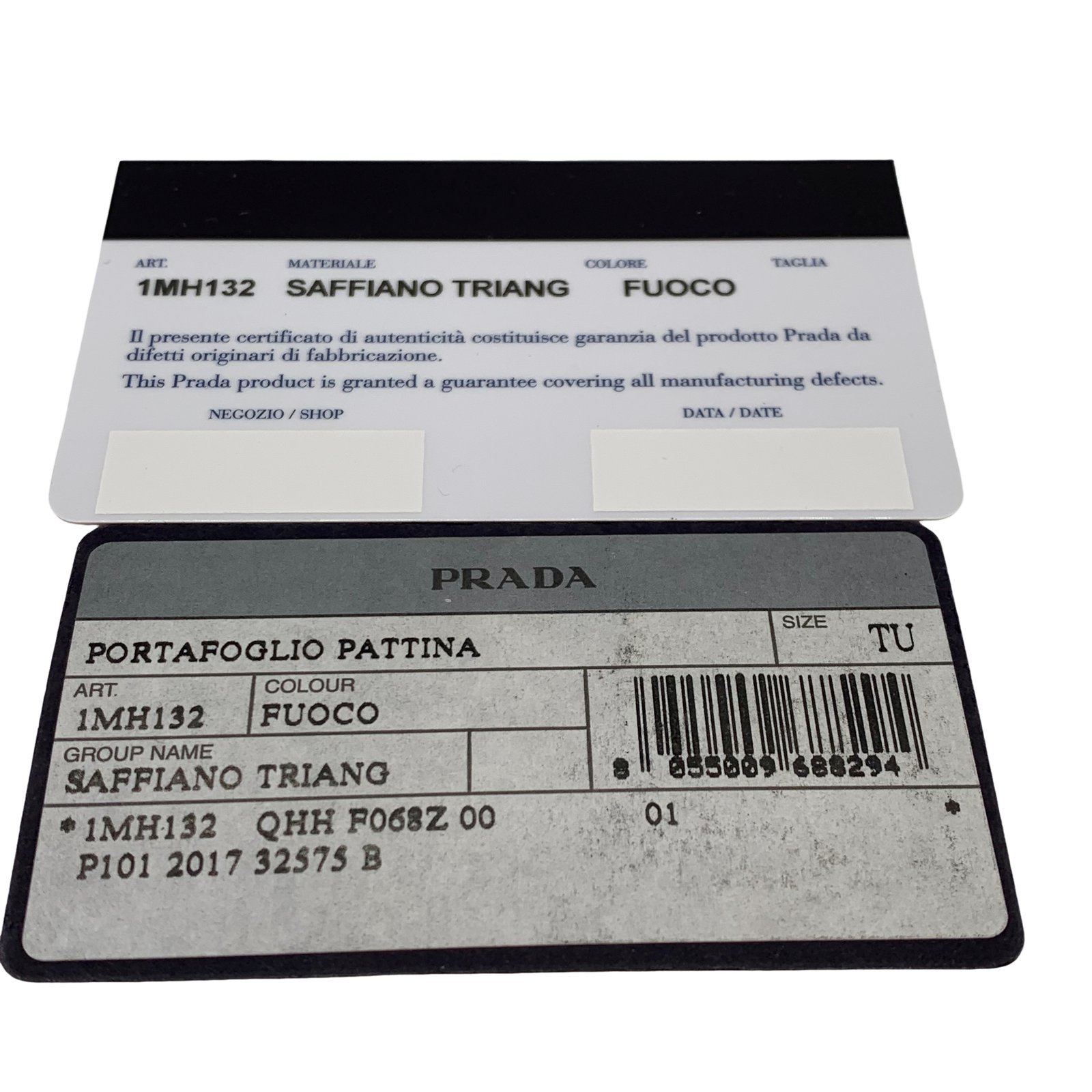 Authentic PRADA Saffiano Bi-fold Long Wallet Fuoco With Card Authentic PRADA Saffiano Bi-fold Long Wallet Fuoco With Card