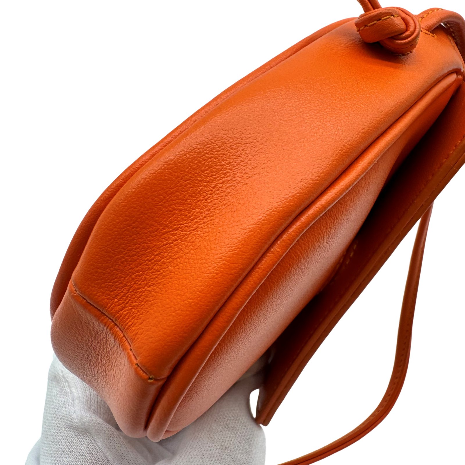 Authentic CELINE Logo Mini Triangle Shoulder Bag Orange