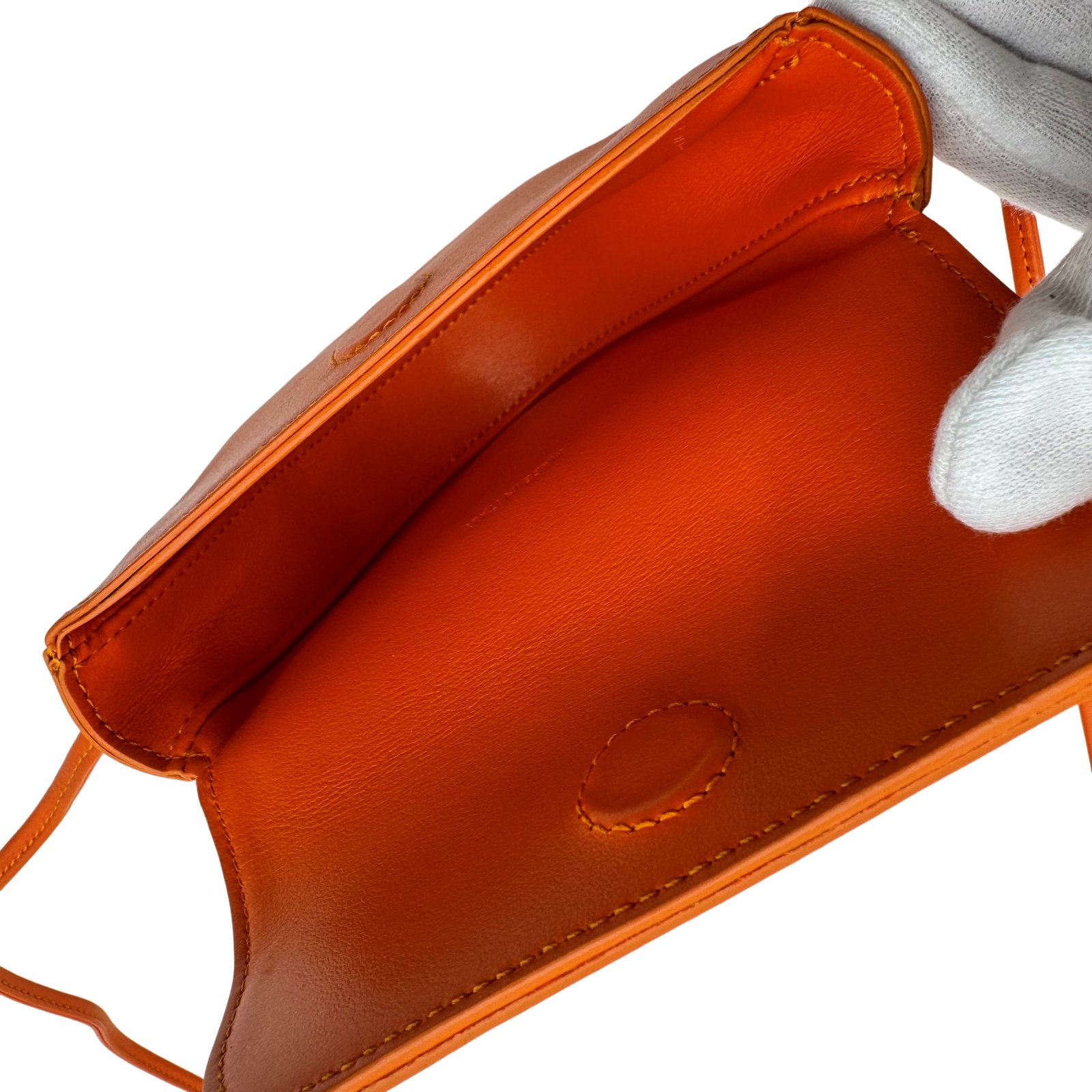 Authentic CELINE Logo Mini Triangle Shoulder Bag Orange