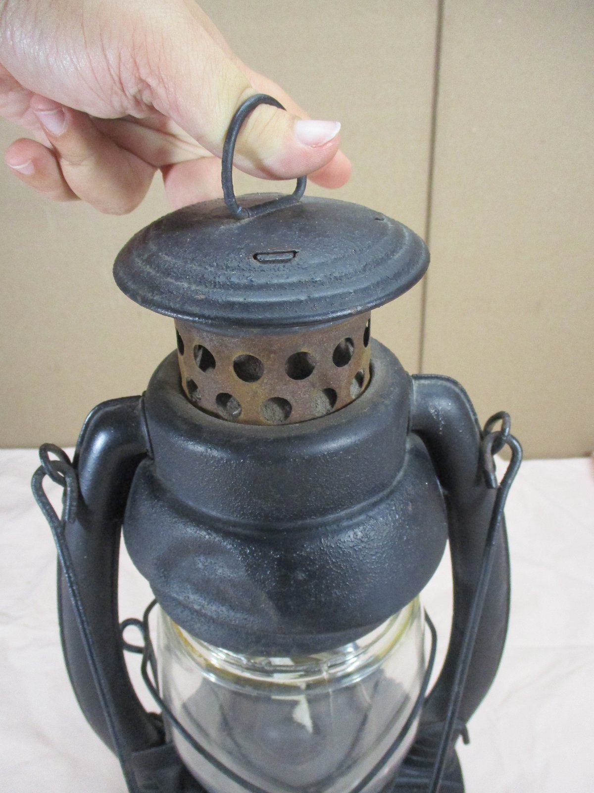 Embury Mfg. No350 ランタン Vtg Embury No350 Little Air Pilot Kerosene Railroad Lantern