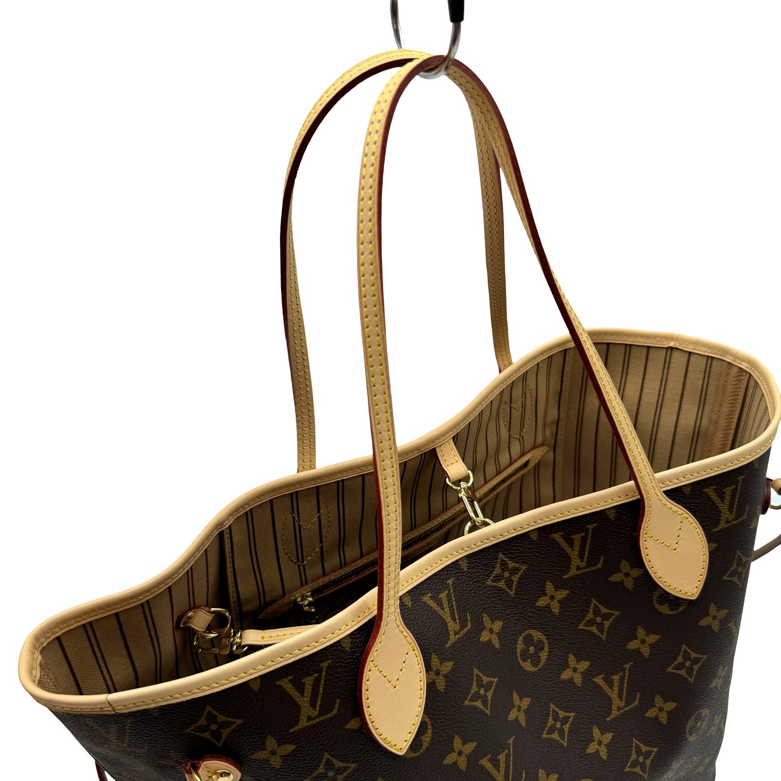 Auth LOUIS VUITTON Neverfull GM With Poach RFID M40990 Monogram
