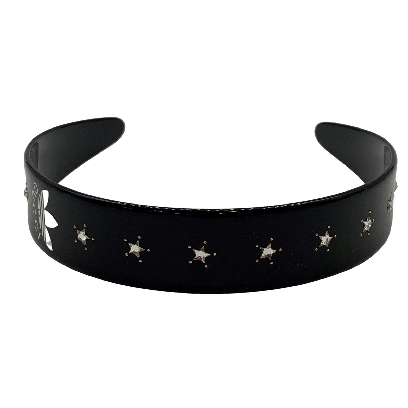 Auth GUCCI x adidas Collaboration Logo Crystals Strass Head