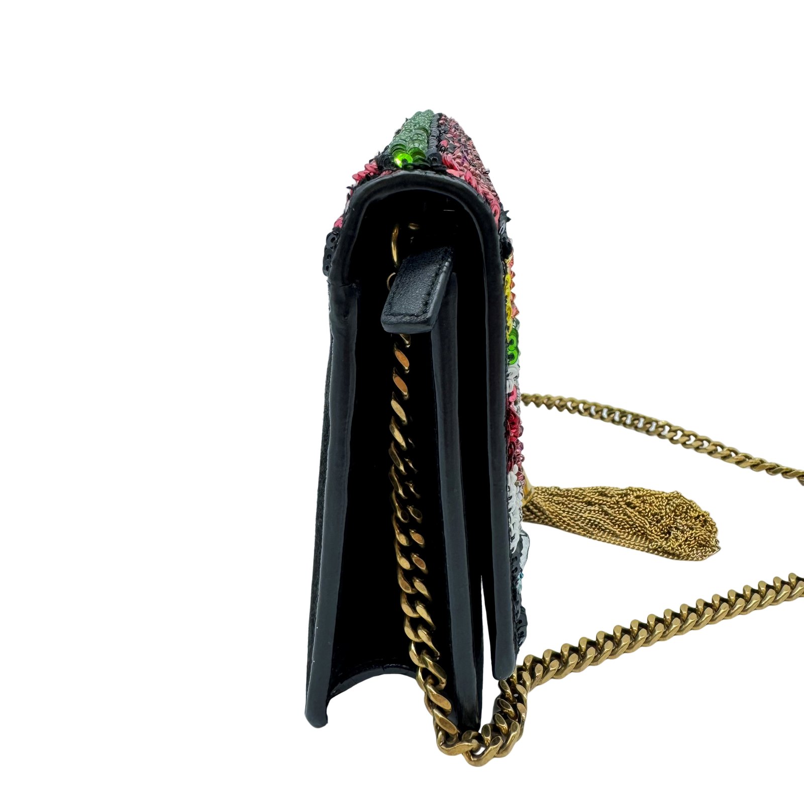 Authentic SAINT LAURENT Kate Tassel Sequins Chain Shoulder