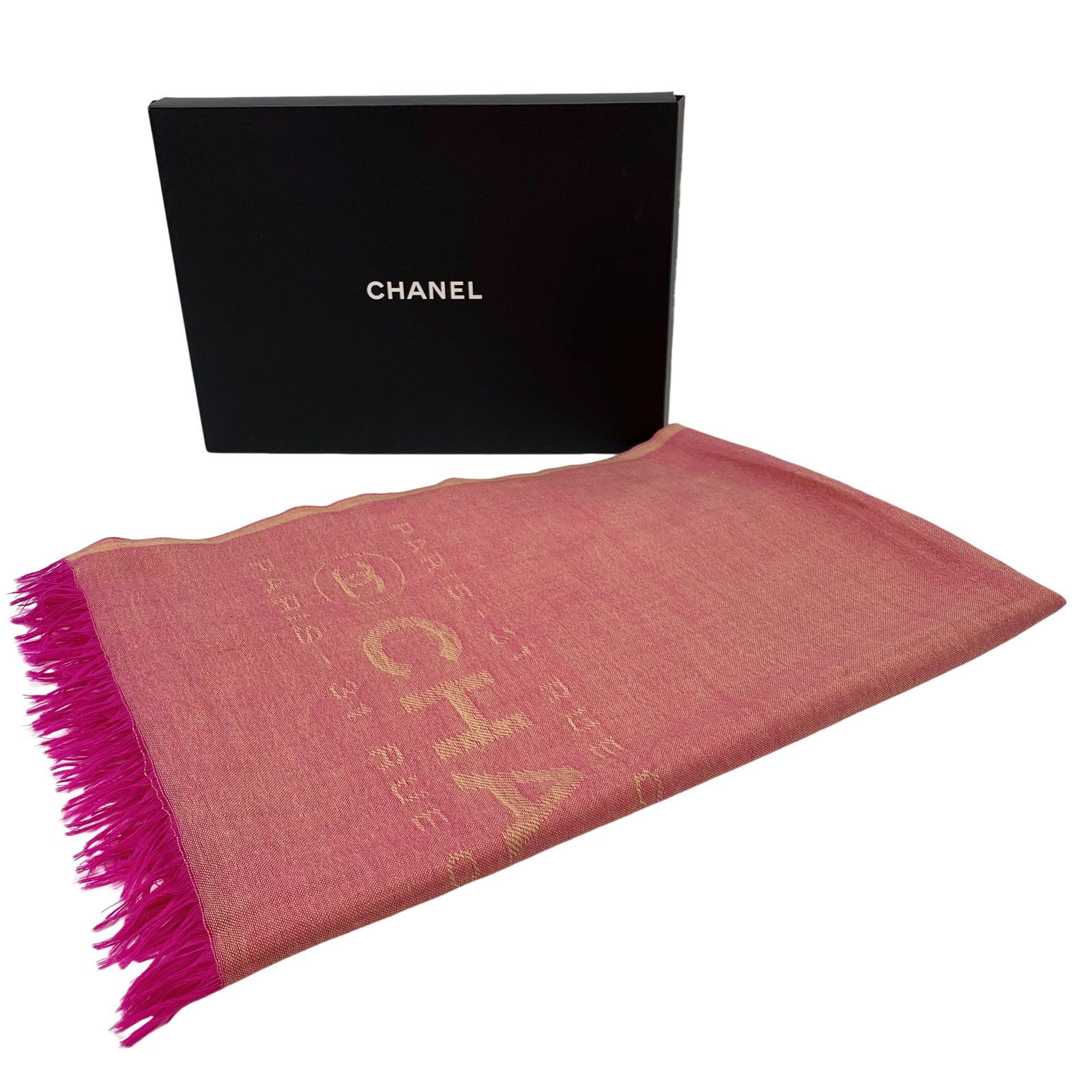 Authentic CHANEL CC Scarf Pink Cashmere #36634774 | eBay