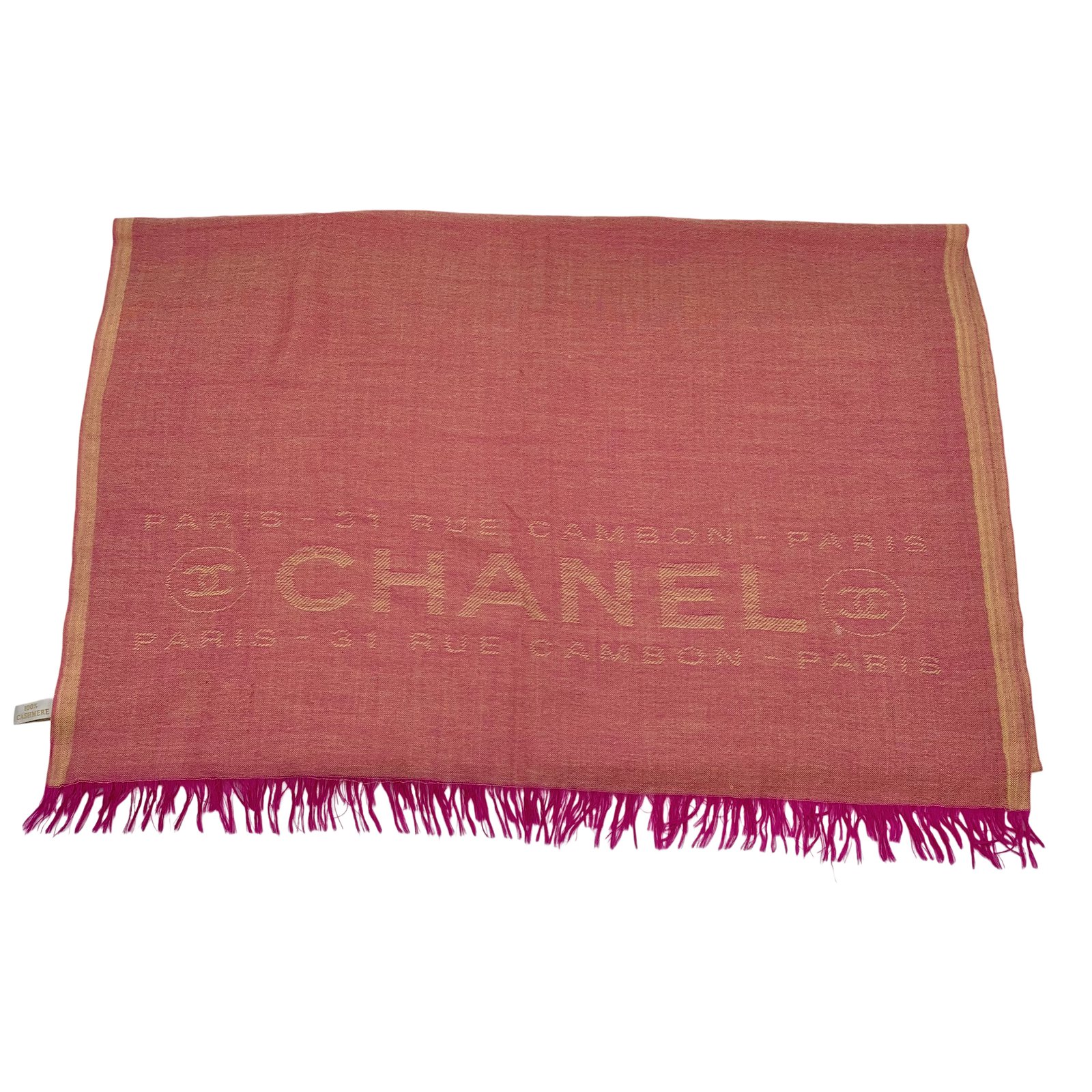 Authentic CHANEL CC Scarf Pink Cashmere #36634774 | eBay