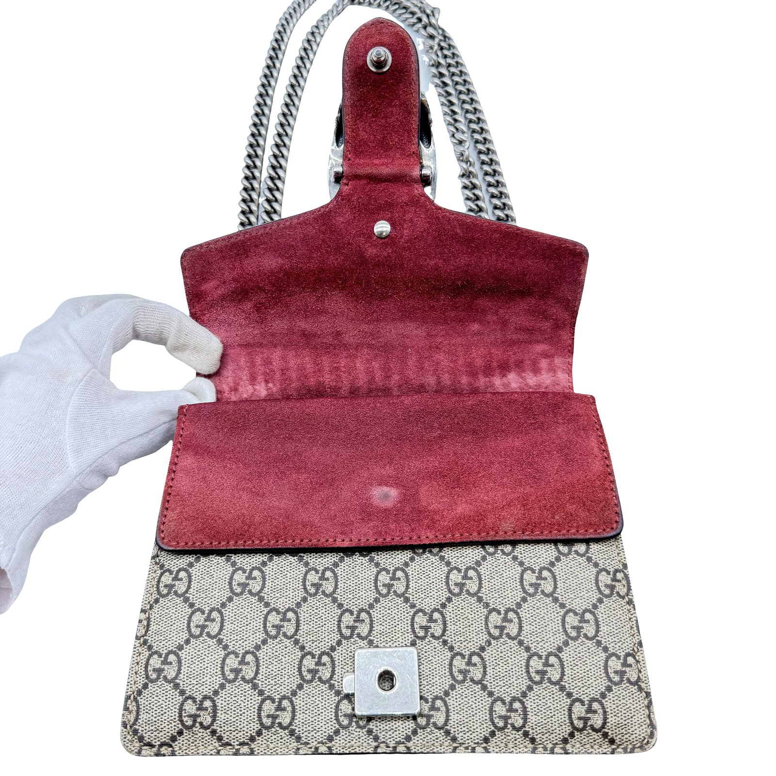 Auth GUCCI Dionysus GG Blooms PM Chain Shoulder Bag 421970