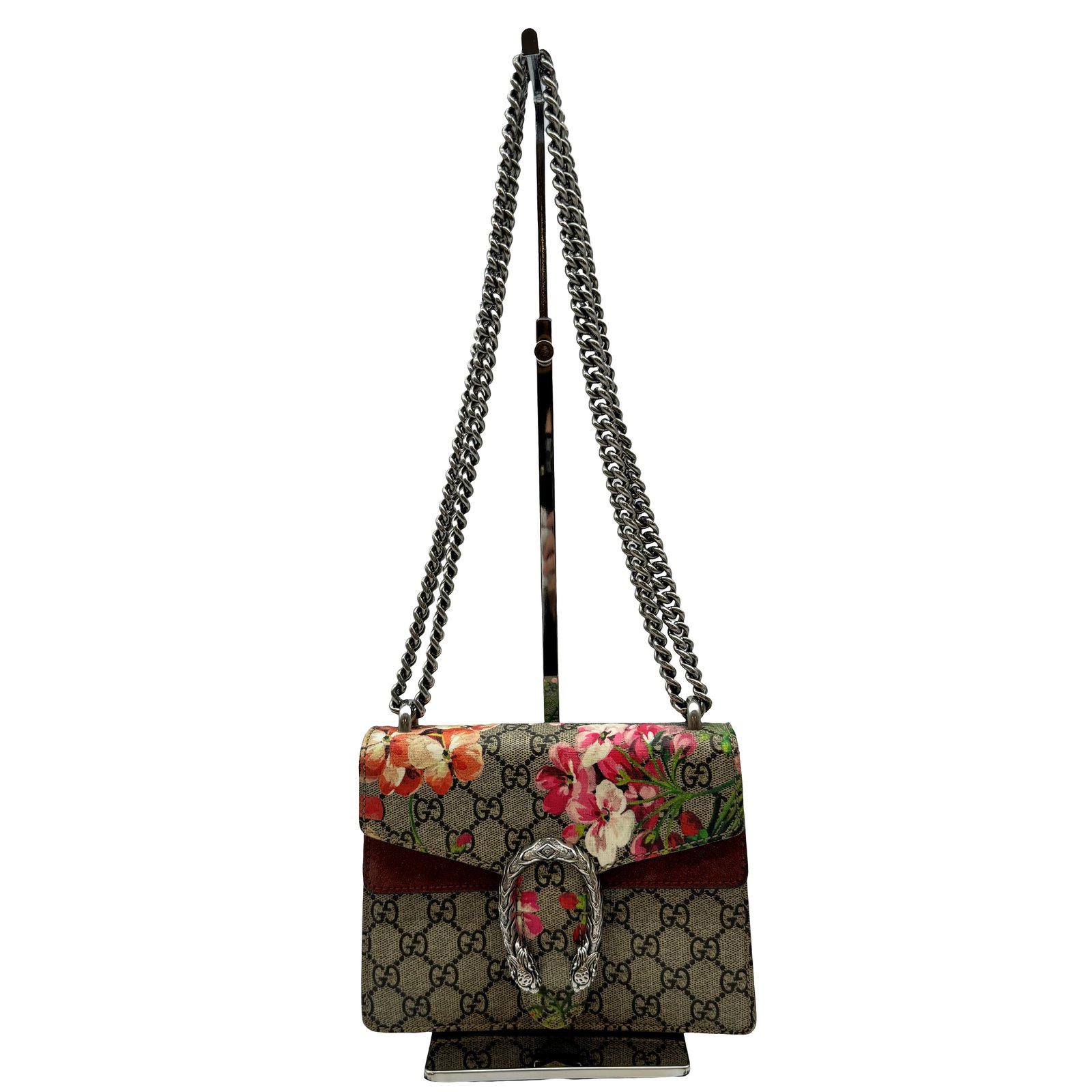 Auth GUCCI Dionysus GG Blooms PM Chain Shoulder Bag 421970