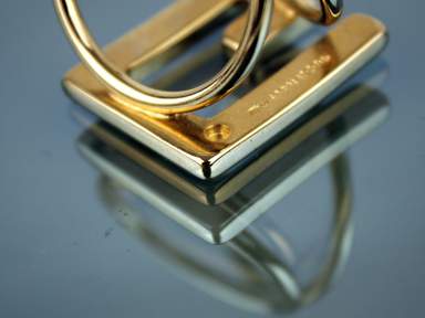 GUCCI Gold Metal G Logo Scarf Holder Scarf Ring Italy Used Good | eBay