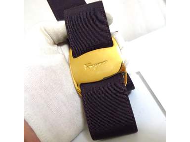 Auth Vintage Salvatore Ferragamo Vara Ribbon Purple Belt 74  display picture 1