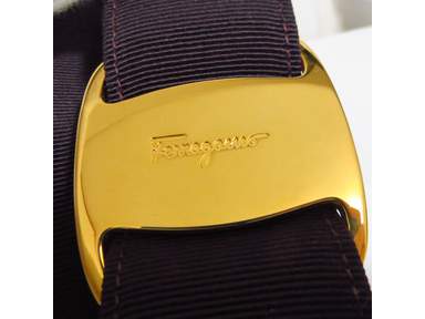 Auth Vintage Salvatore Ferragamo Vara Ribbon Purple Belt 74  display picture 2