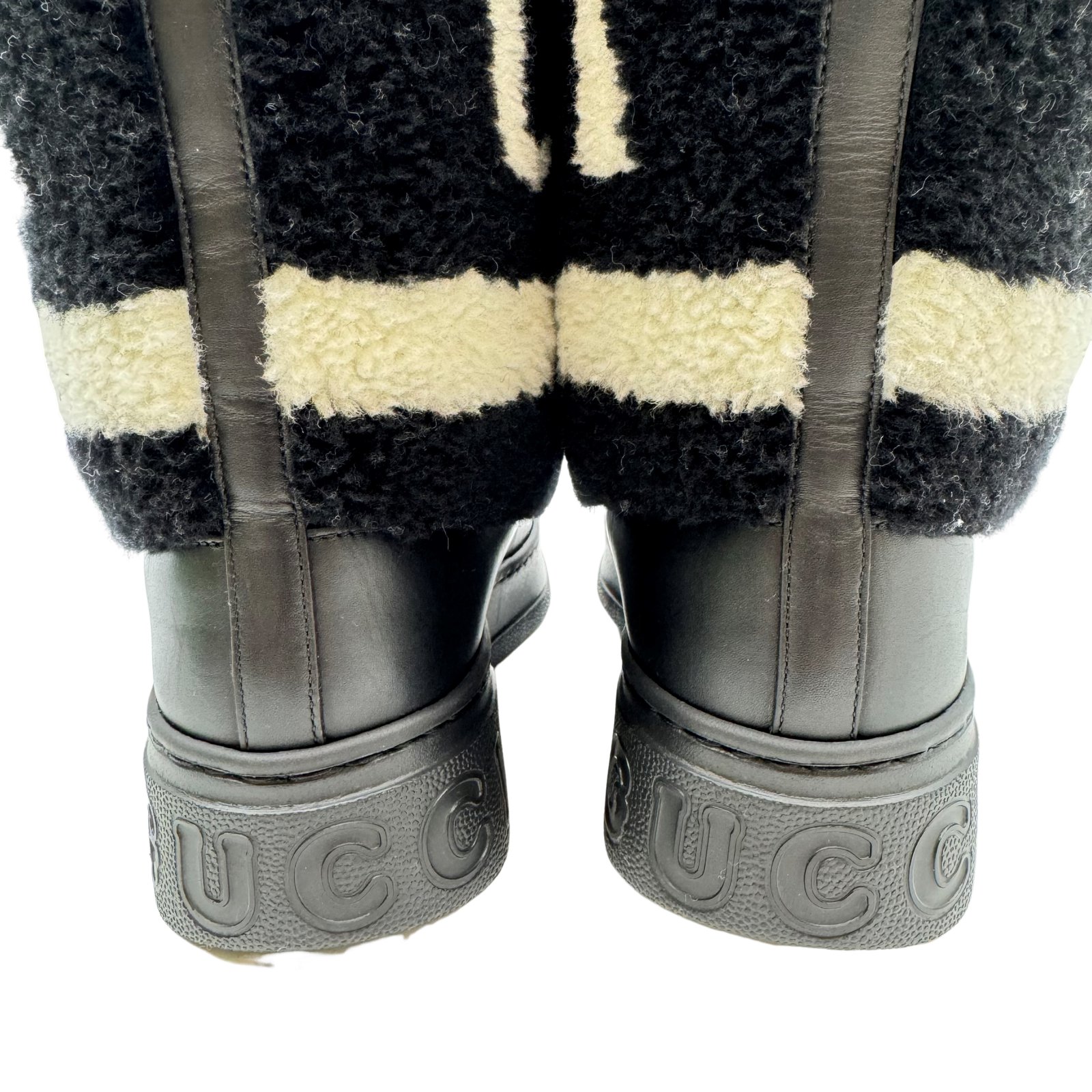 Auth GUCCI Logo Unused Short Fur Boots Size:36.5 US:6.5