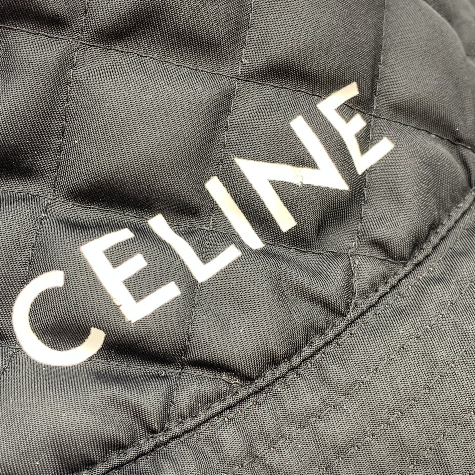 Authentic CELINE Quilting Bucket Hat Size M 2AUB0930C Black