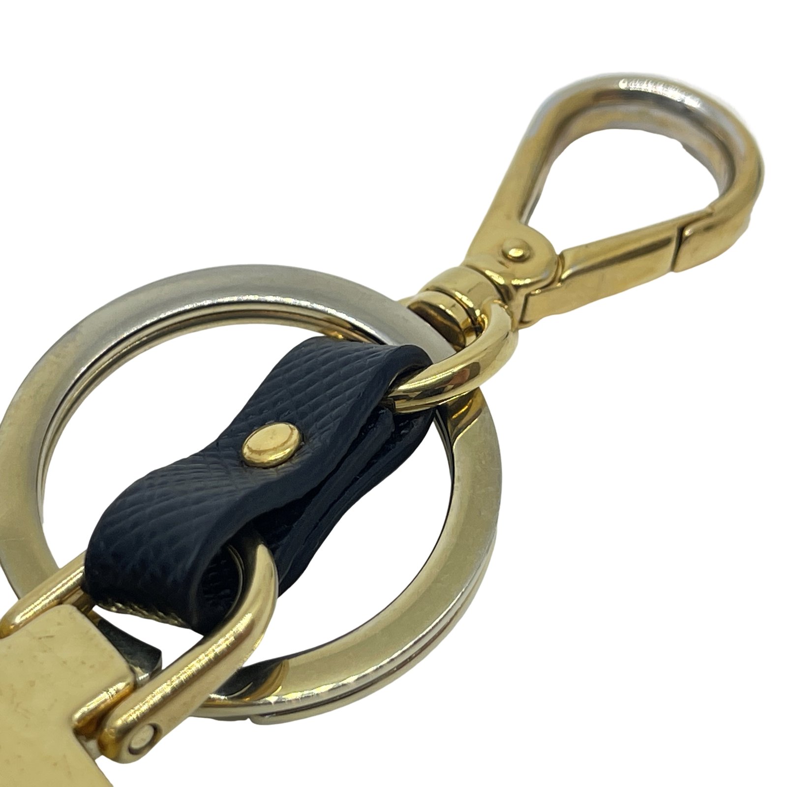 Authentic PRADA Triangle Key Holder Black Metallic #36634963 | eBay