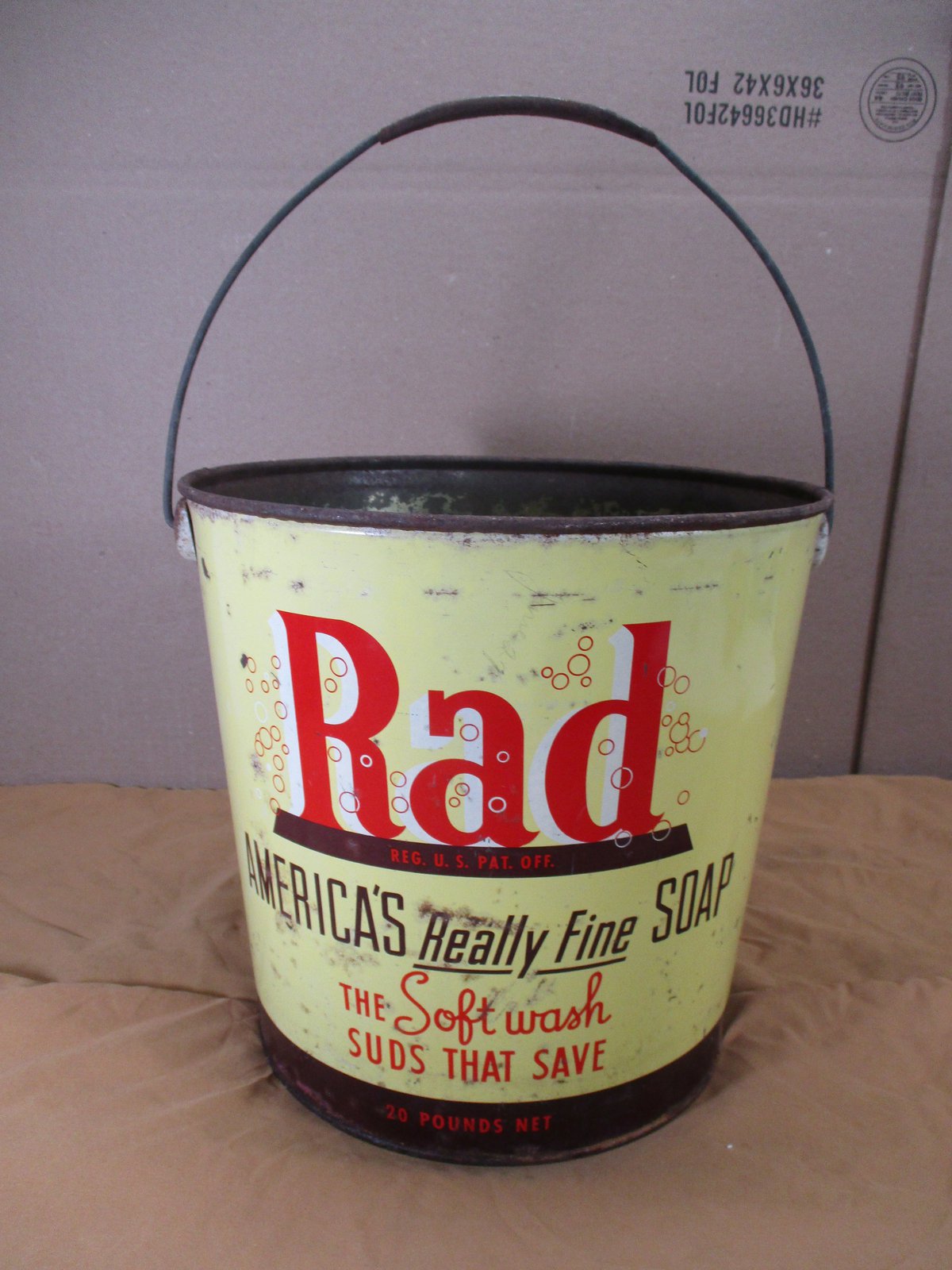1950s All laundry soap バケツ VTG Laundry Soap Metal Pail Soap Bucket Rad Detergent Retro