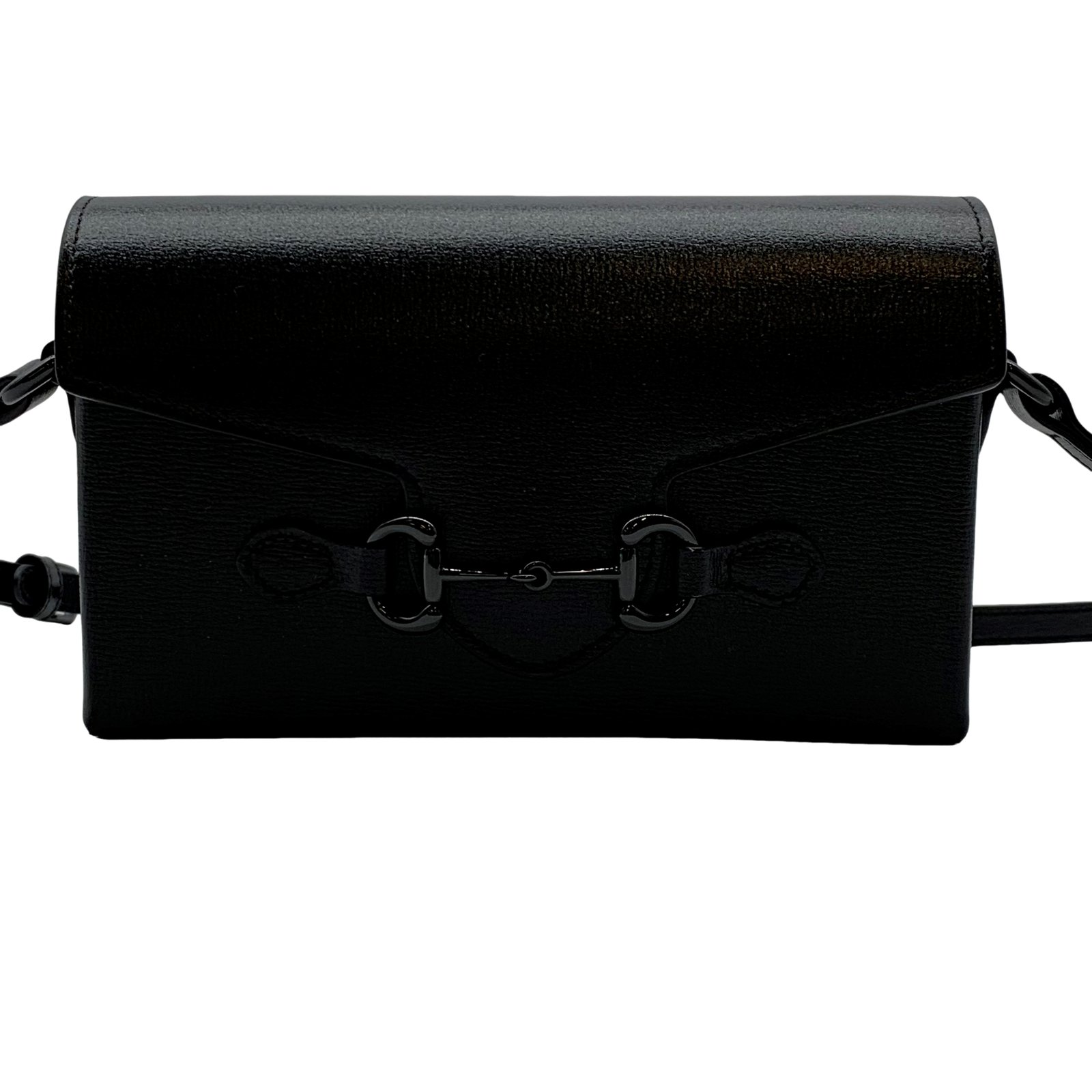 Authentic GUCCI Horsebit Shoulder Bag 699296 Black Leather Authentic GUCCI Horsebit Shoulder Bag 699296 Black Leather