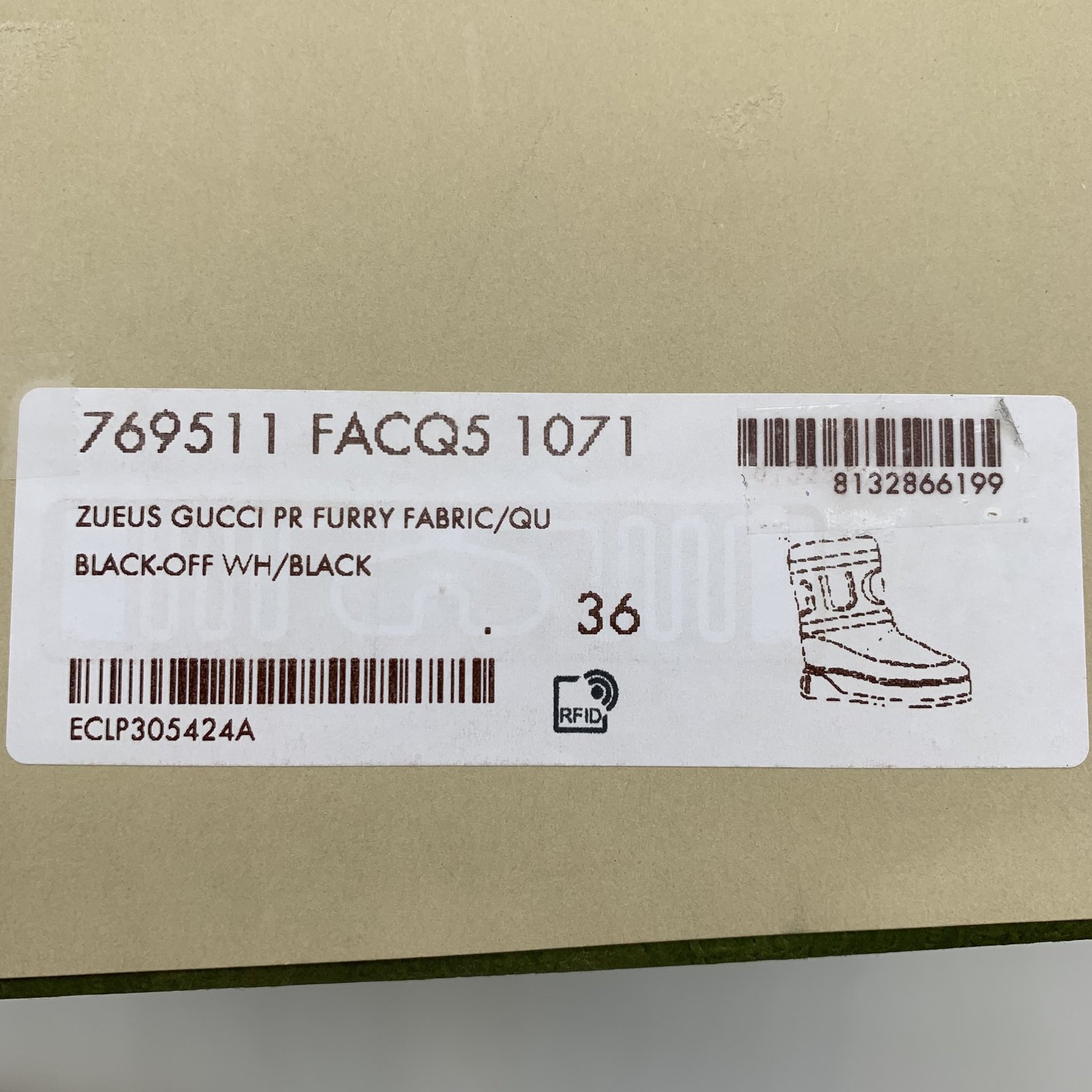 Authentic GUCCI Zueus Furry Fabric Boots Size:36 US:6 769511