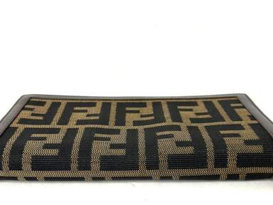 FENDI Zucca Brown Canvas Leather Bifold Long Wallet Purse Vintage FENDI Zucca Brown Canvas Leather Bifold Long Wallet Purse Vintage