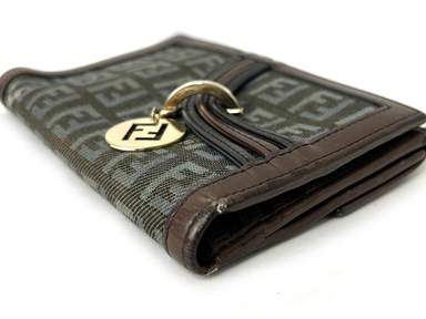 小物 FENDI Zucca Bifold Wallet Fendi Vintage L-Shaped Zucca Bi-Fold Wallet - TheRelux.com
