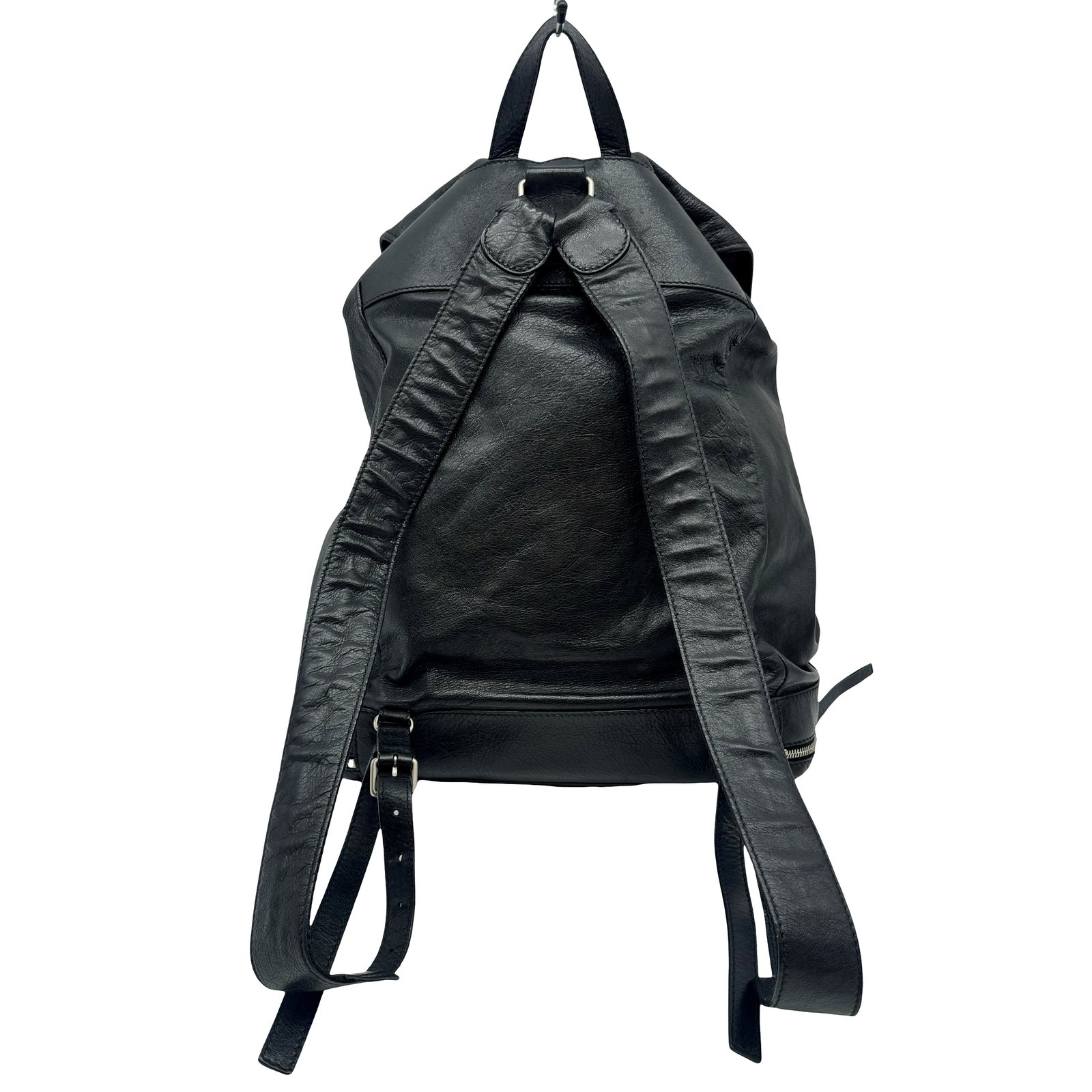 Authentic BALENCIAGA Backpack 22998114 Black Leather