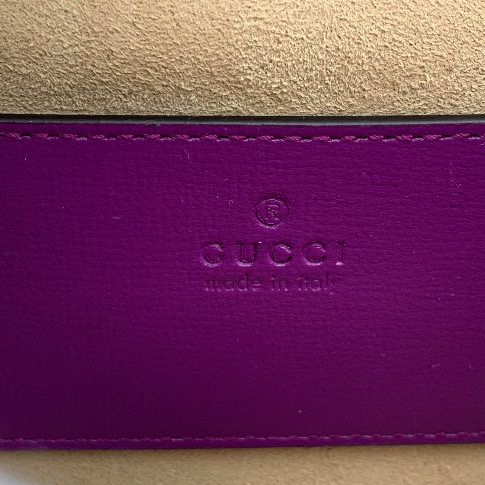 Authentic GUCCI Horsebit 1955 Chain Shoulder Bag Purple