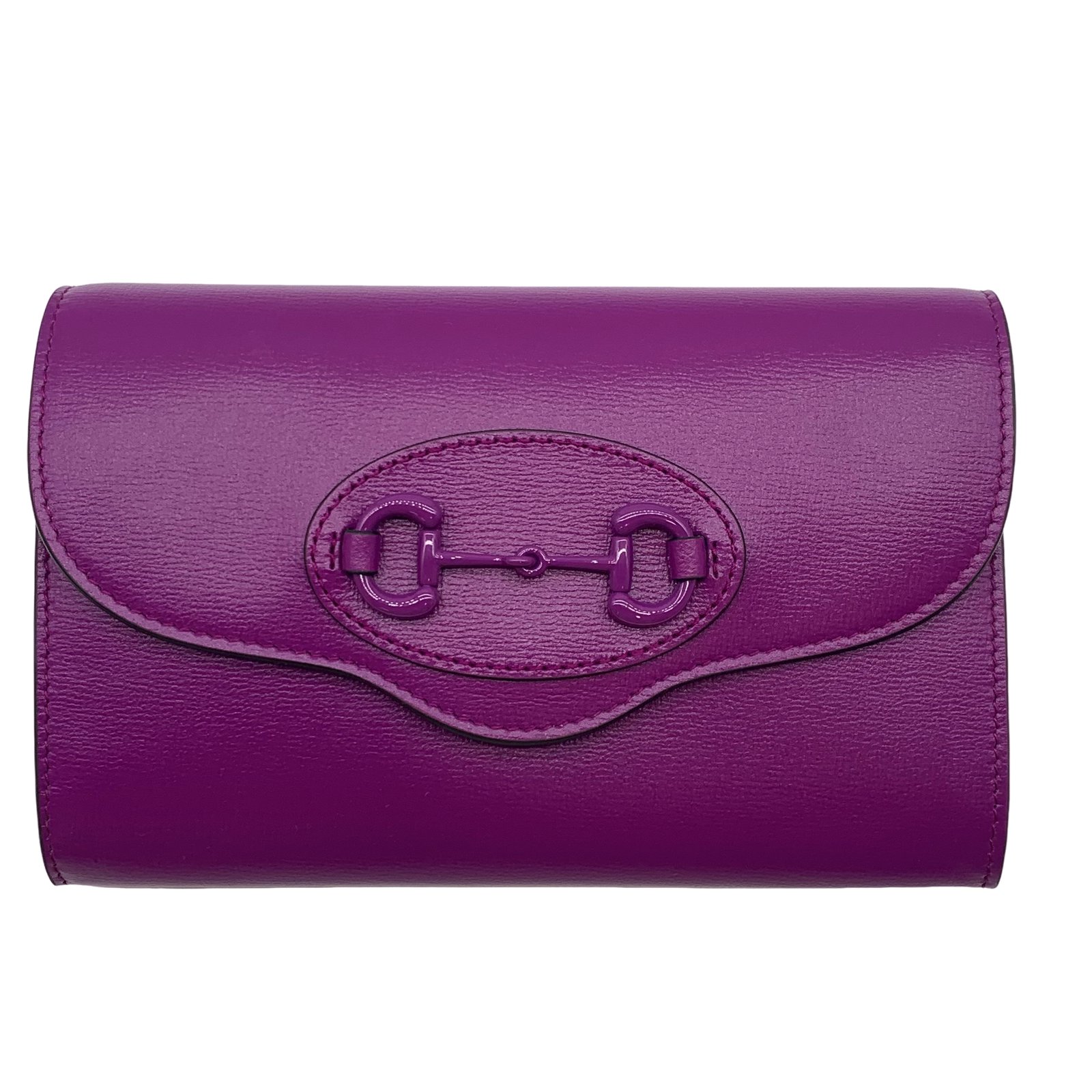 Authentic GUCCI Horsebit 1955 Chain Shoulder Bag Purple