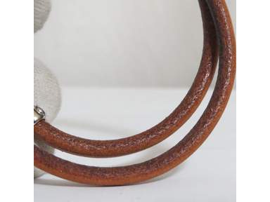 Auth Vintage HERMES Jumbo Double Wrap Bracelet Brown Leather  display picture 3
